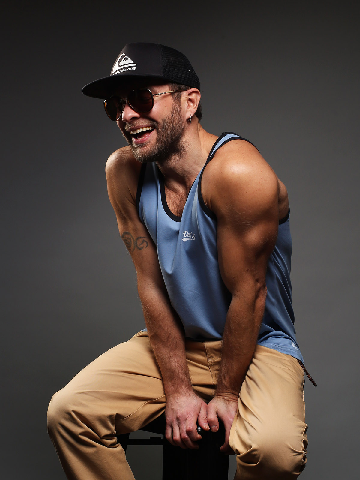 Майка голубая/черный кант Dad`s