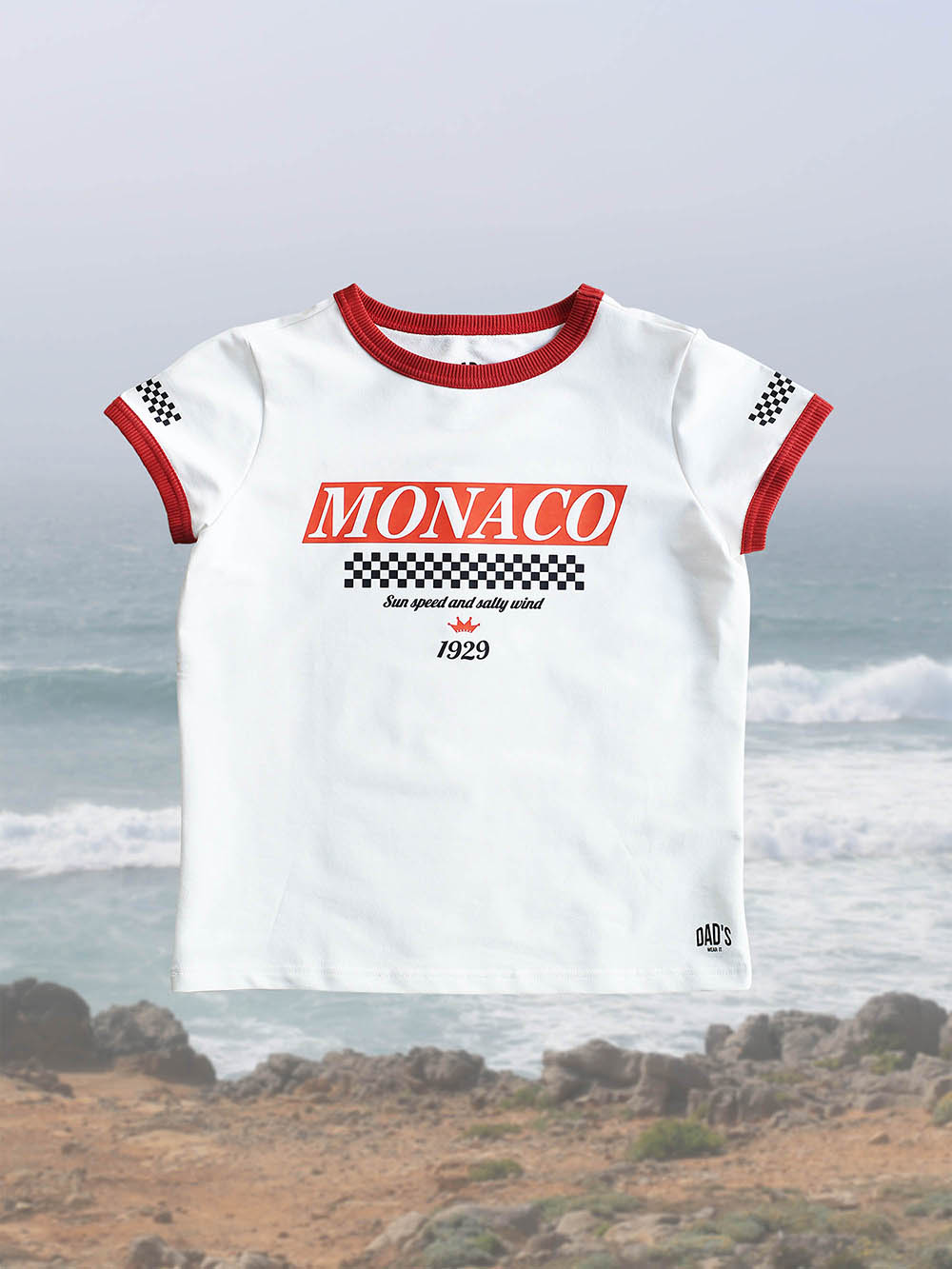 Футболка женская Monaco молочная/огненно-красный