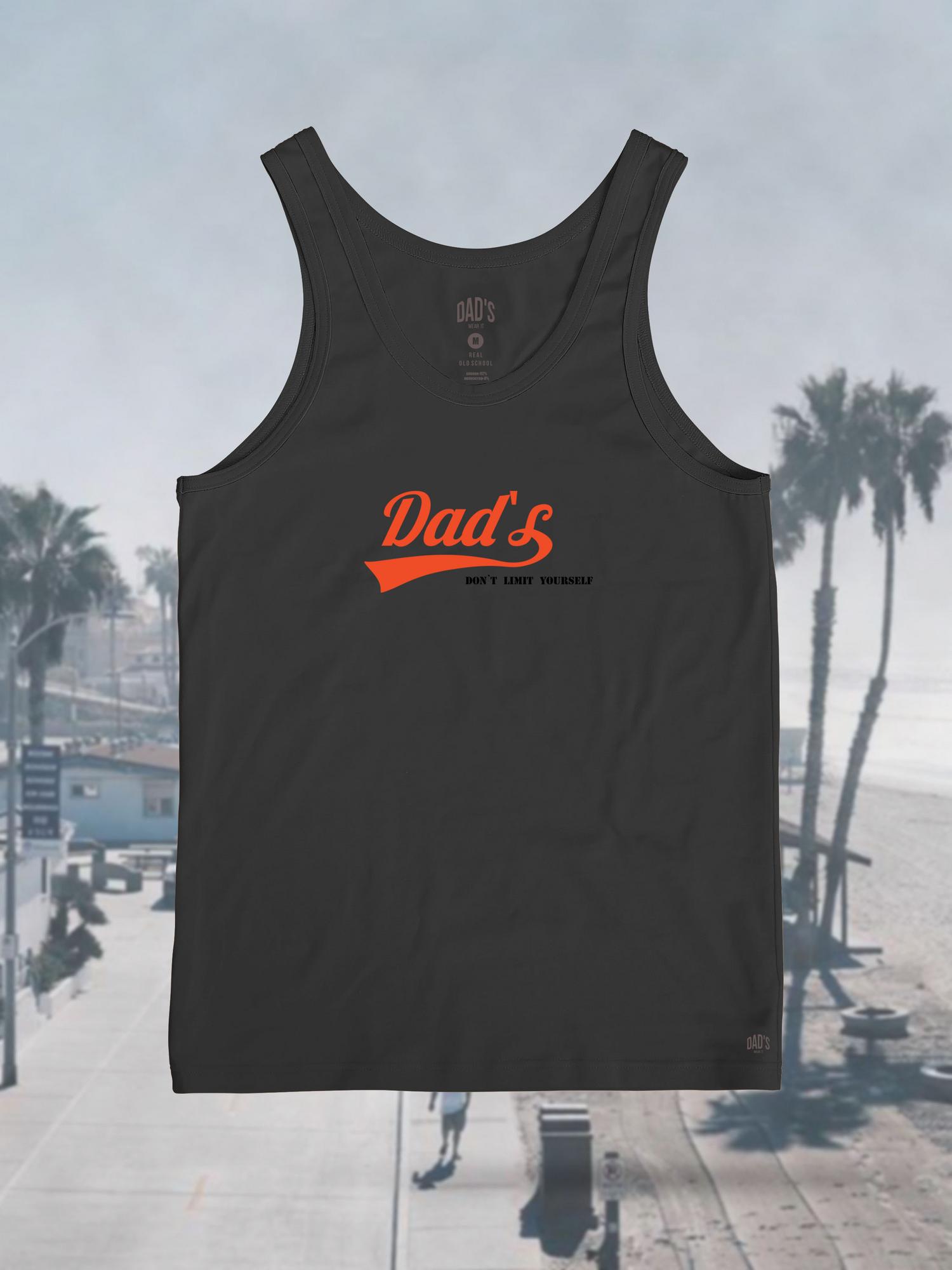 Майка антрацитовая с рыжим принтом Dad`s