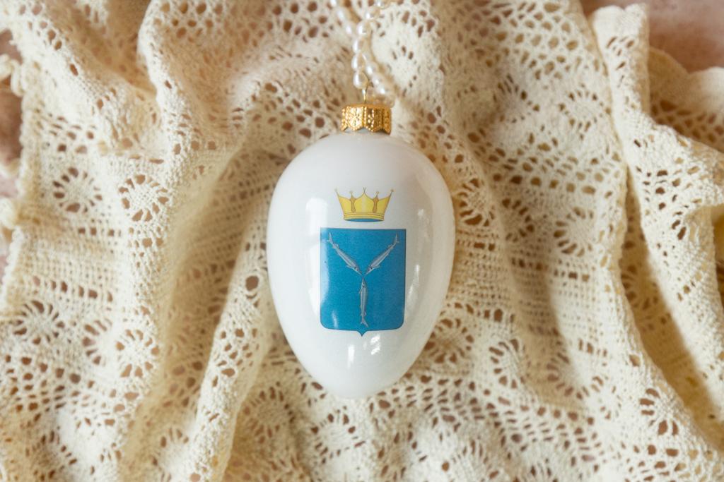 СУВЕНИР-ФАРФОРОВОЕ ЯЙЦО "САРАТОВСКАЯ ГУБЕРНИЯ" размер М