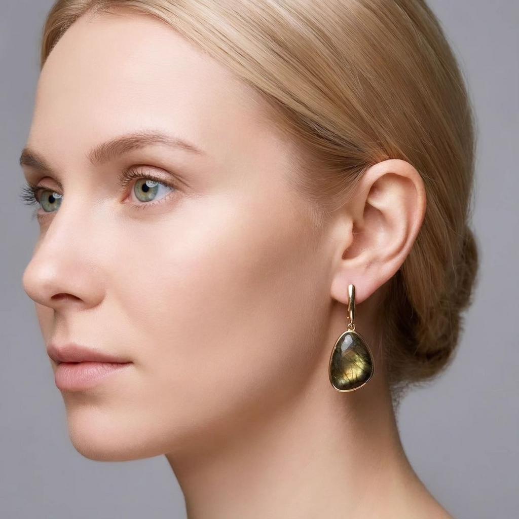 Серьги из лабрадора