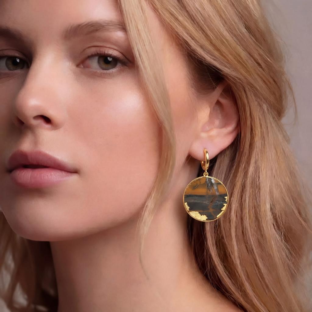 Серьги из тигрового глаза