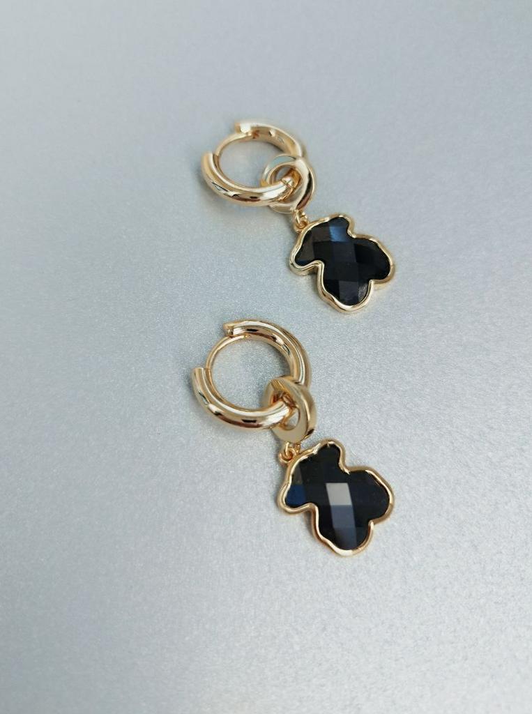 Серьги Конго с подвесками Мишки