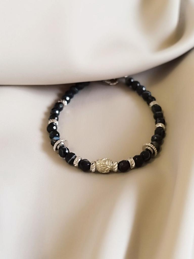 Браслет из черного агата