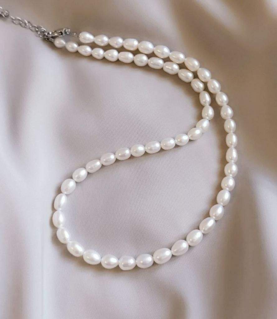 Чокер из жемчуга красивой рисовой формы