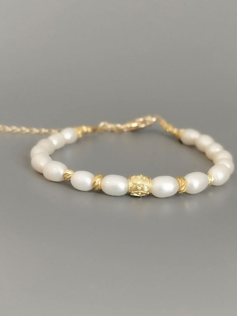 Браслет из гладкого жемчуга