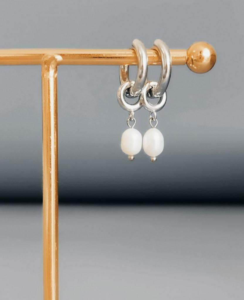 Серьги Конго с подвесками из жемчуга