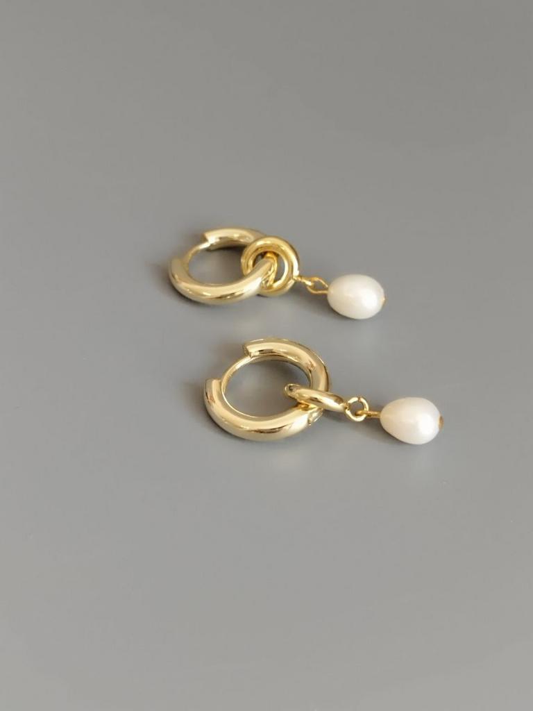 Серьги Конго с подвесками из жемчуга