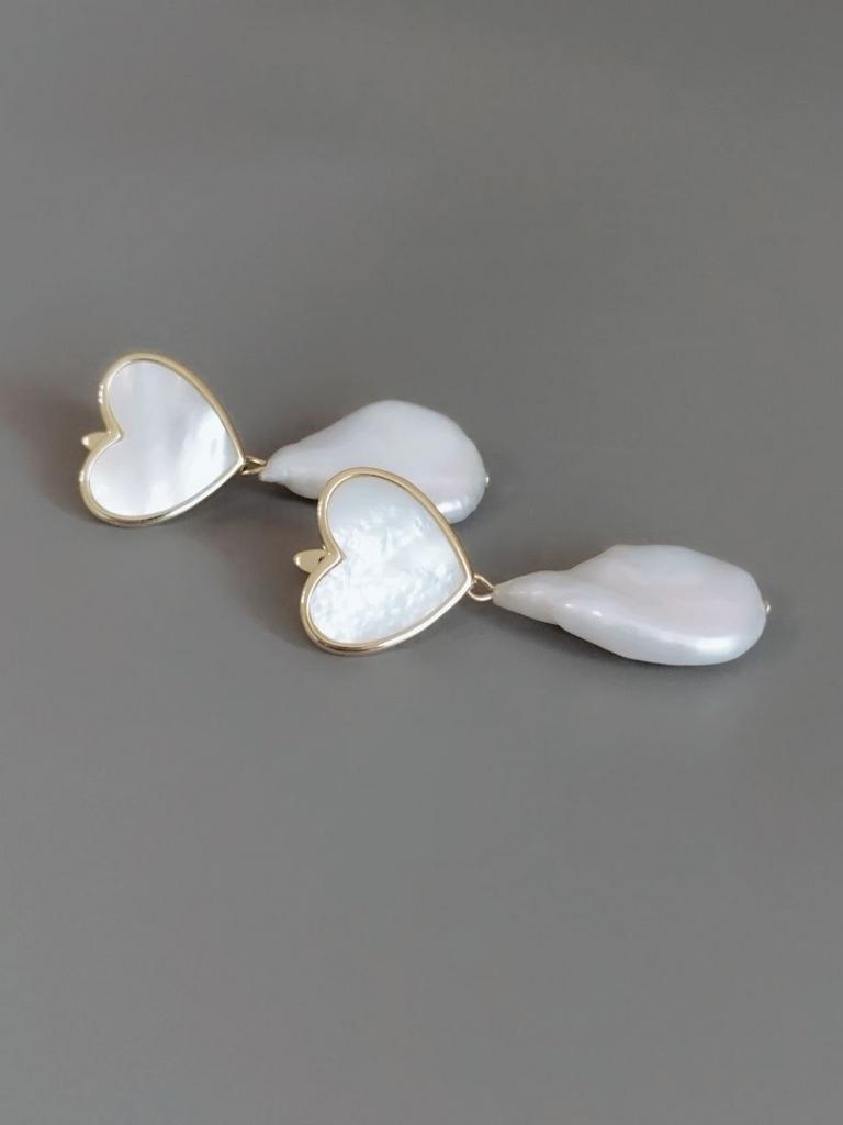 Серьги из перламутра и жемчуга