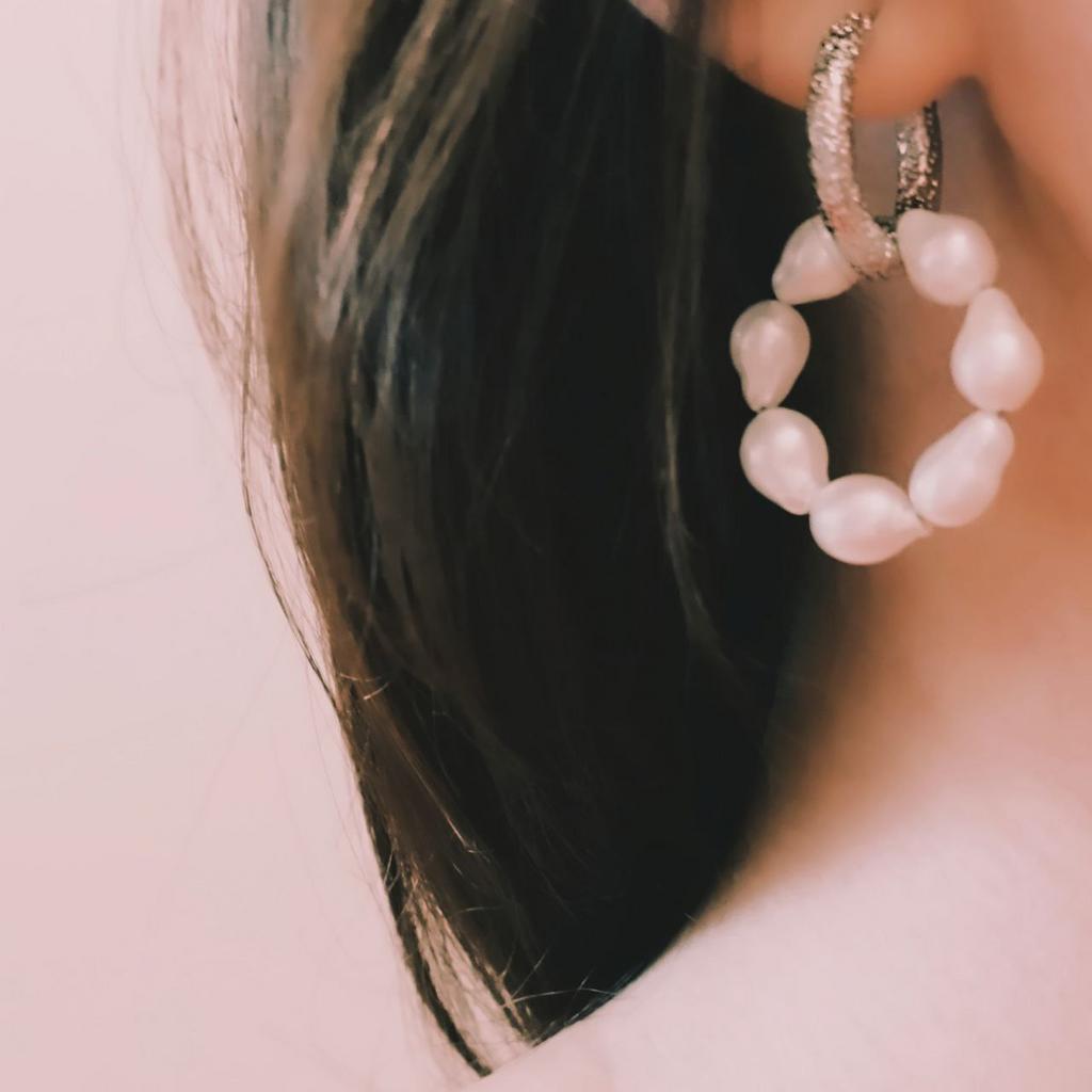 Серьги Конго с подвесками из жемчуга