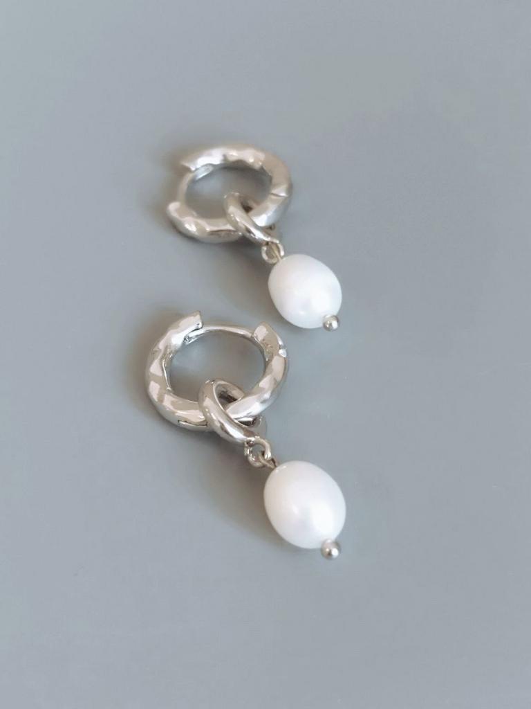 Серьги Конго с подвесками из жемчуга