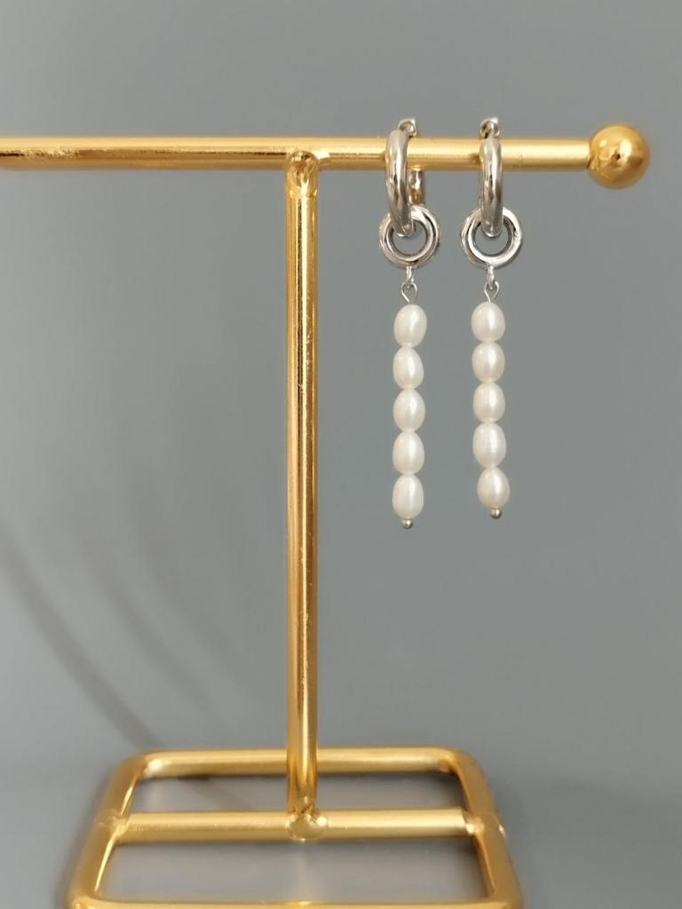 Серьги Конго с подвесками из жемчуга