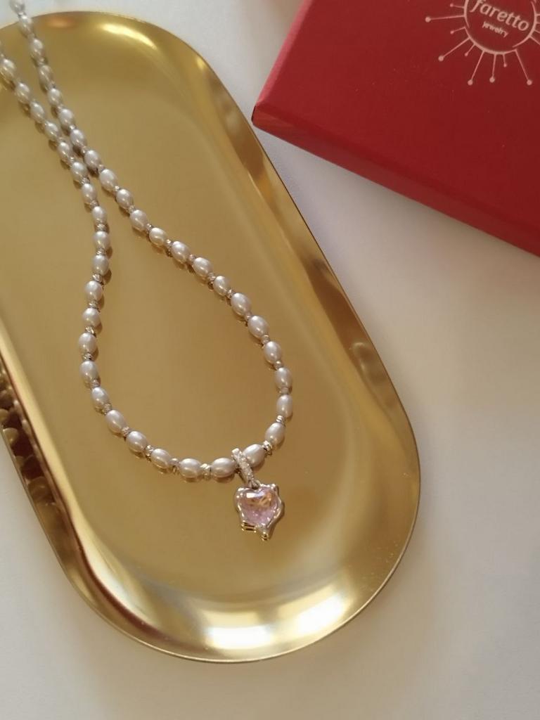 Чокер коллекции Нежность из серого жемчуга со съемной подвеской