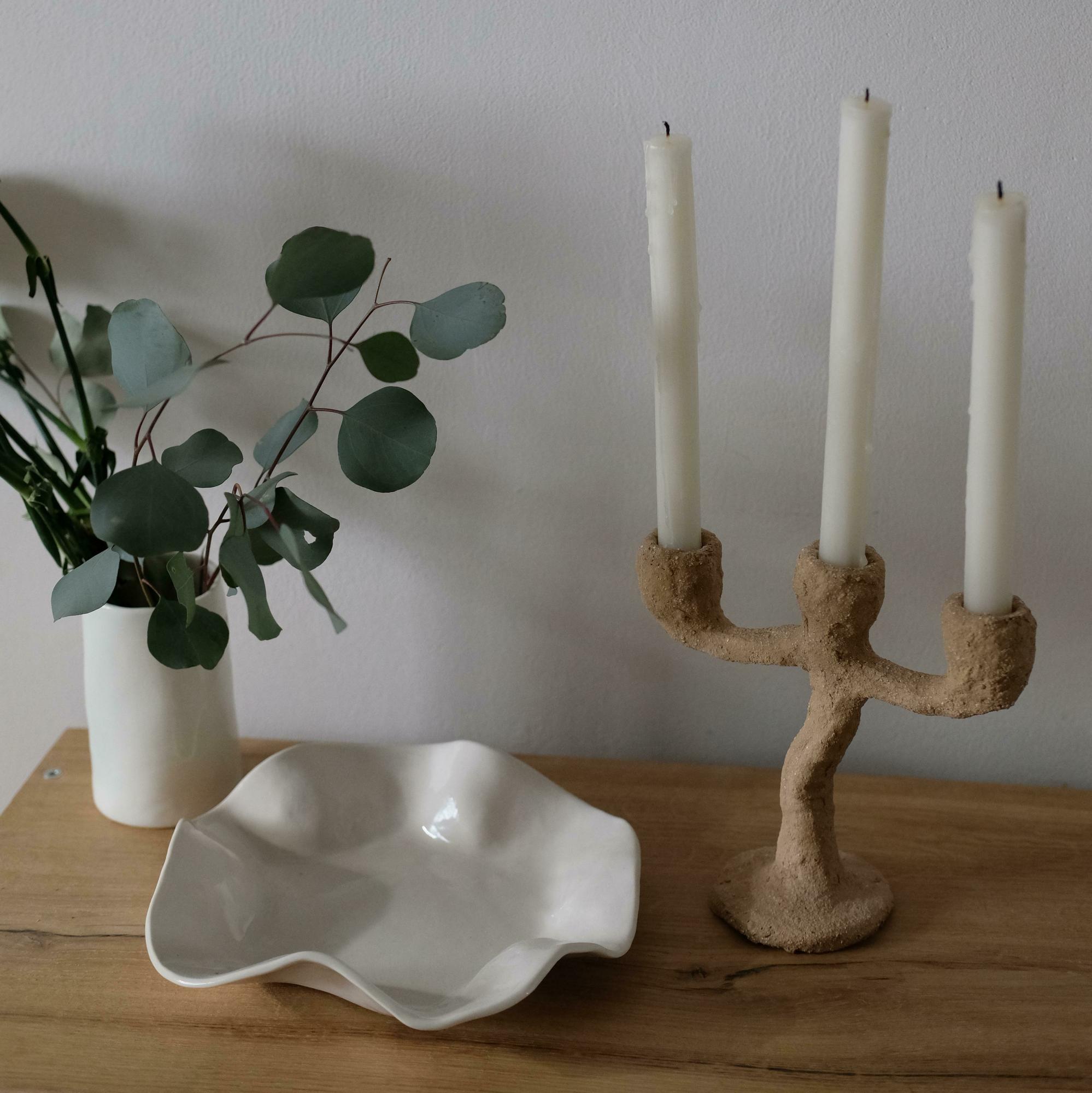 Подсвечник  на три свечи из шамота