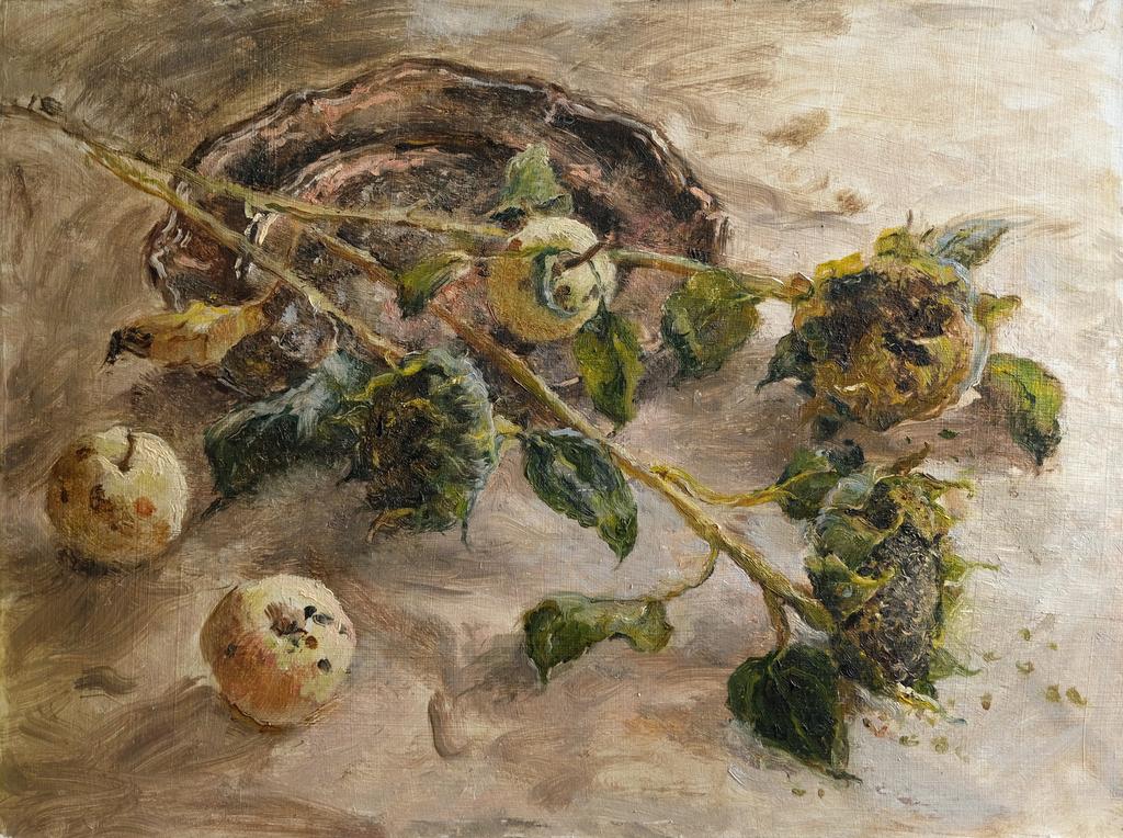 Натюрморт с отцветшими подсолнухами