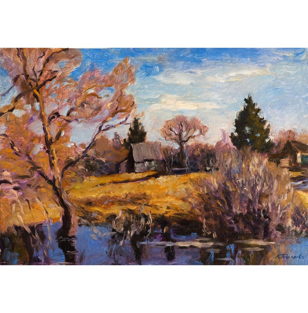 Талая вода, деревня, март.