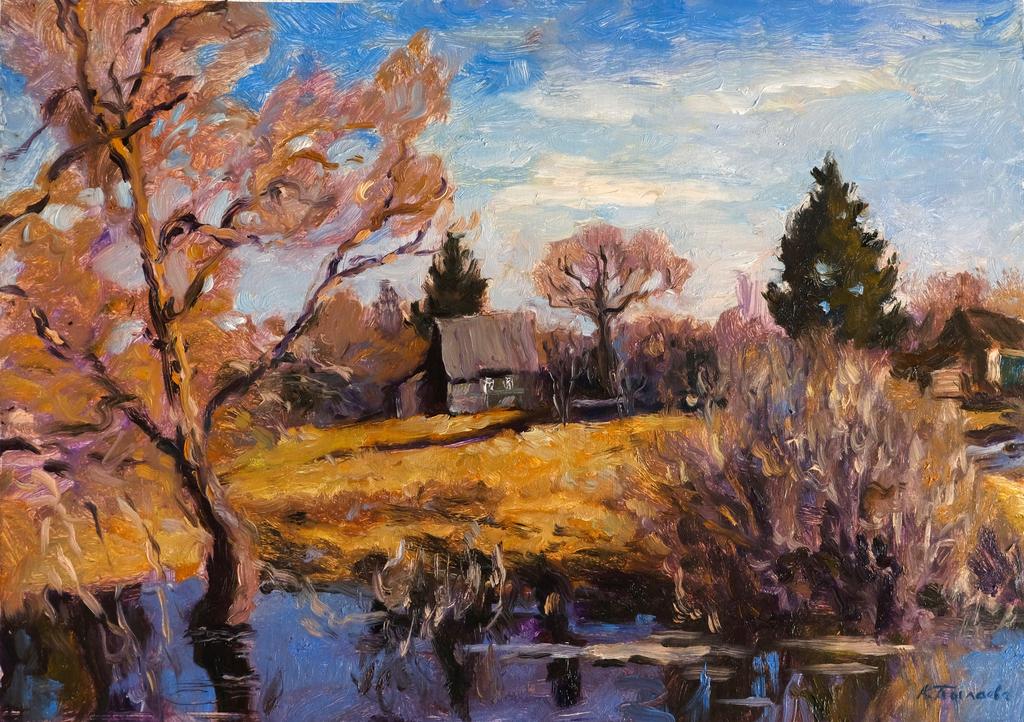 Талая вода, деревня, март.