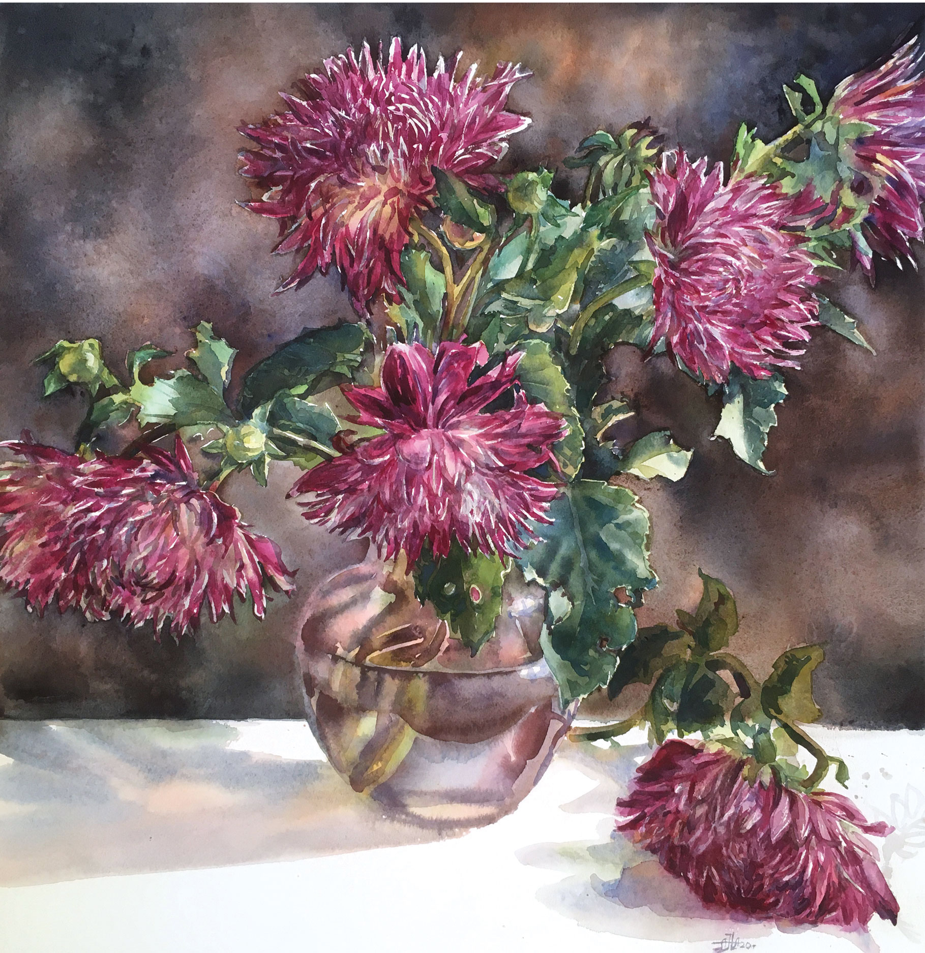 Открытка "Георгины"