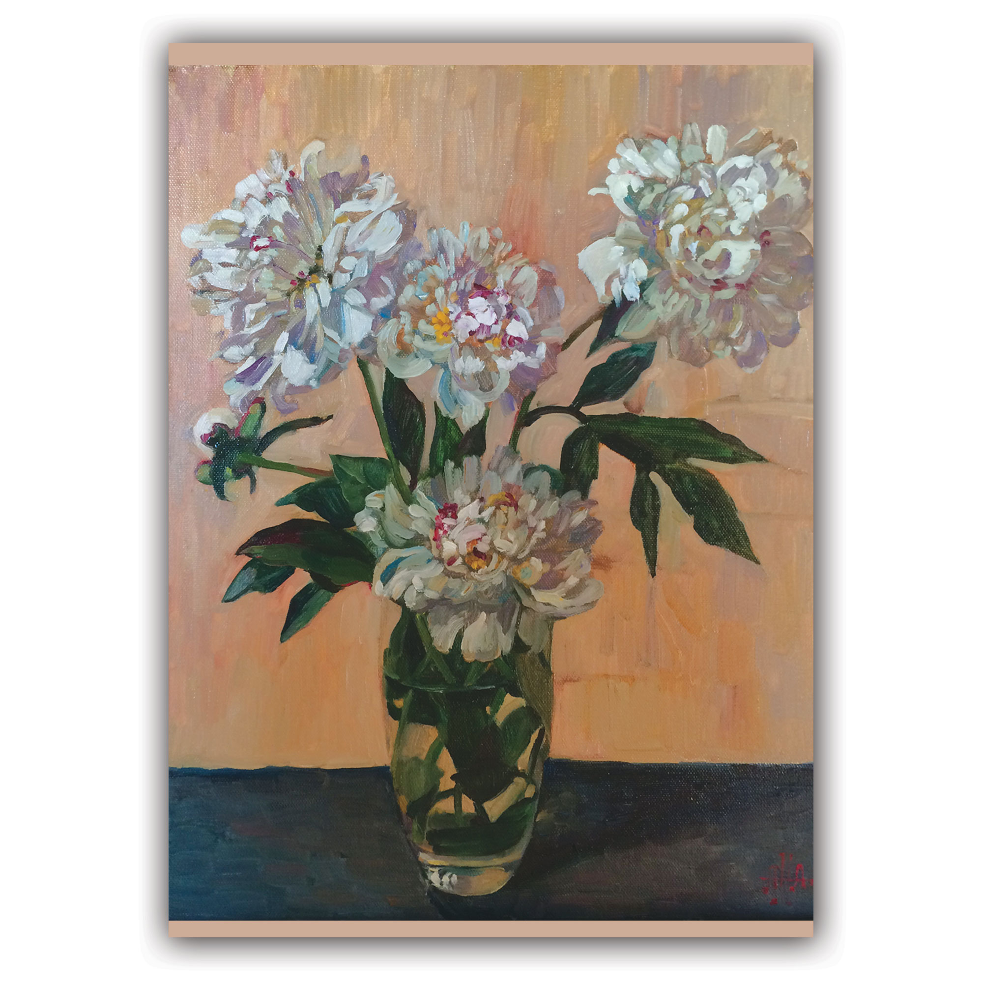 Открытка "Белые пионы"