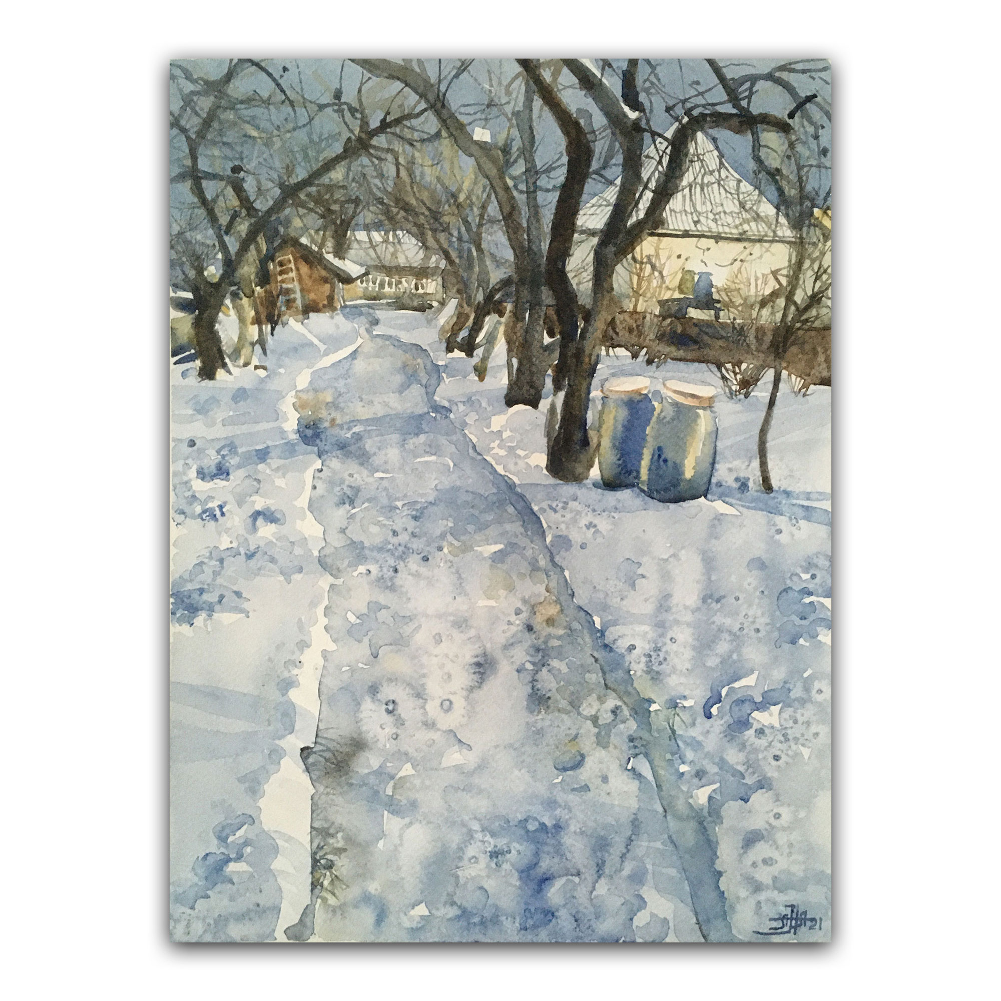 Картина "Зима в деревне 2"