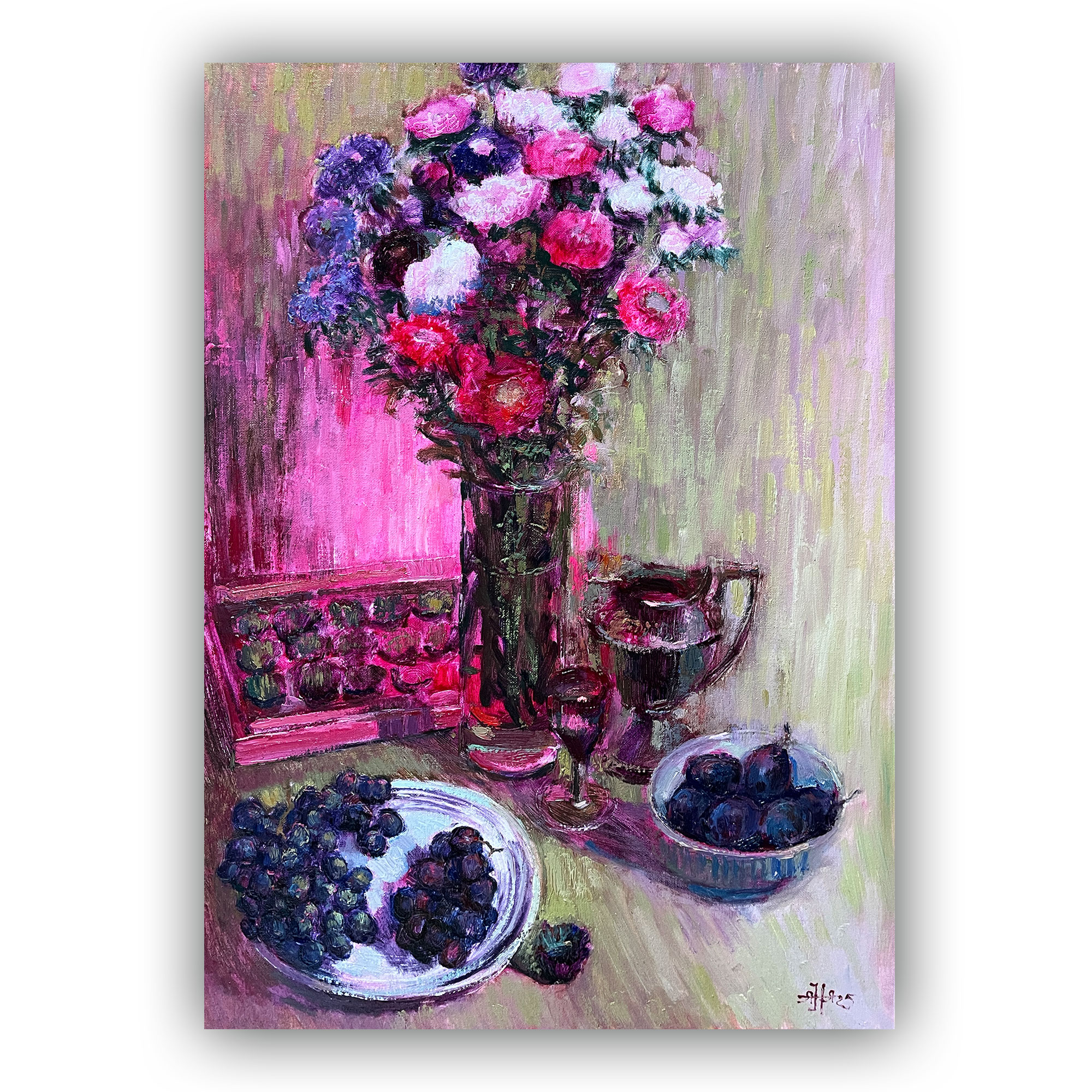 Картина "Розовый натюрморт"