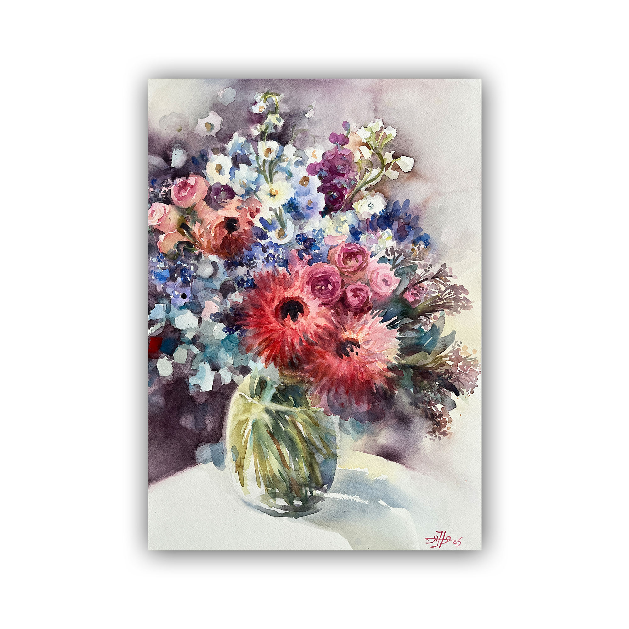 Картина "Букет с матиоллой"