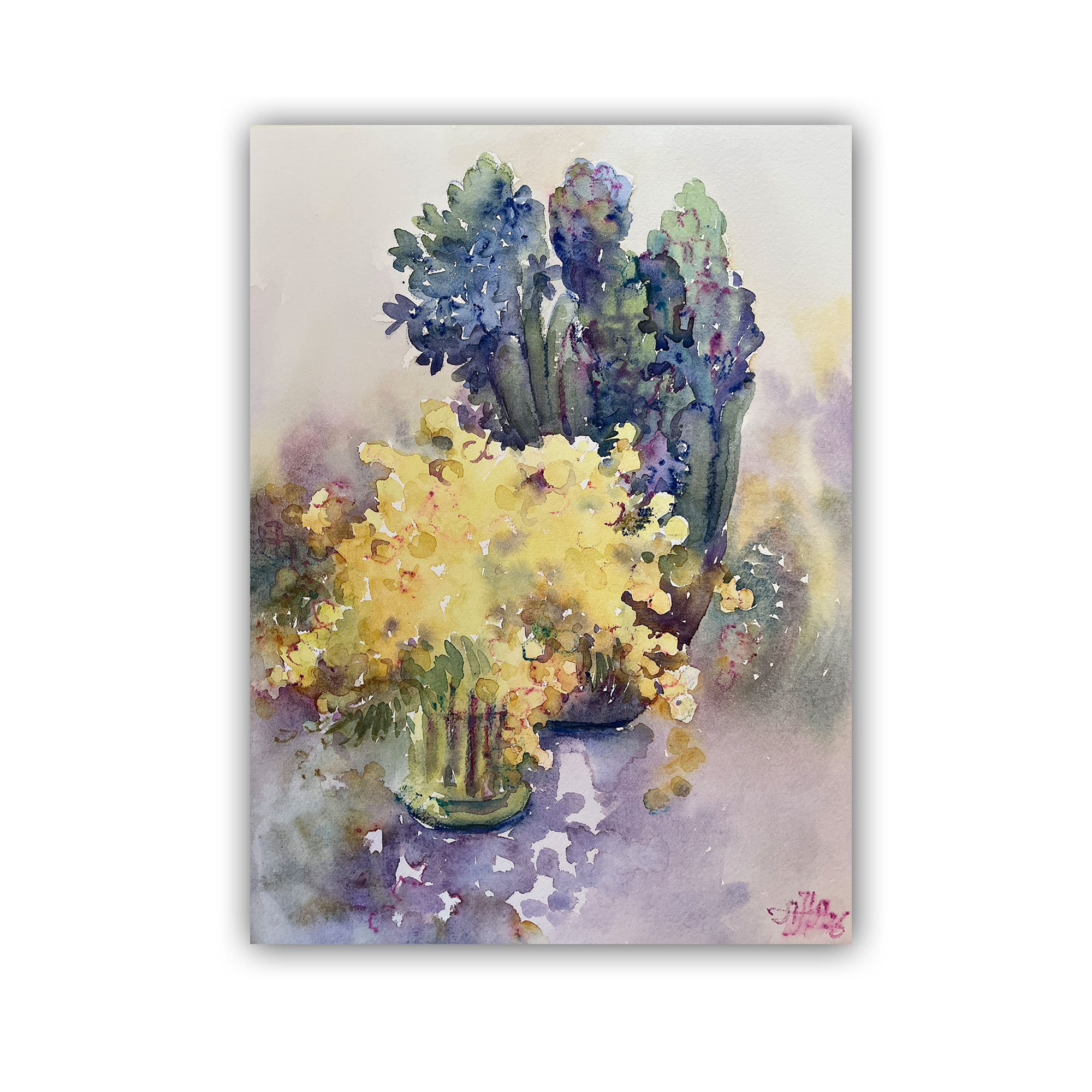 Картина "Мимоза и гиацинты"