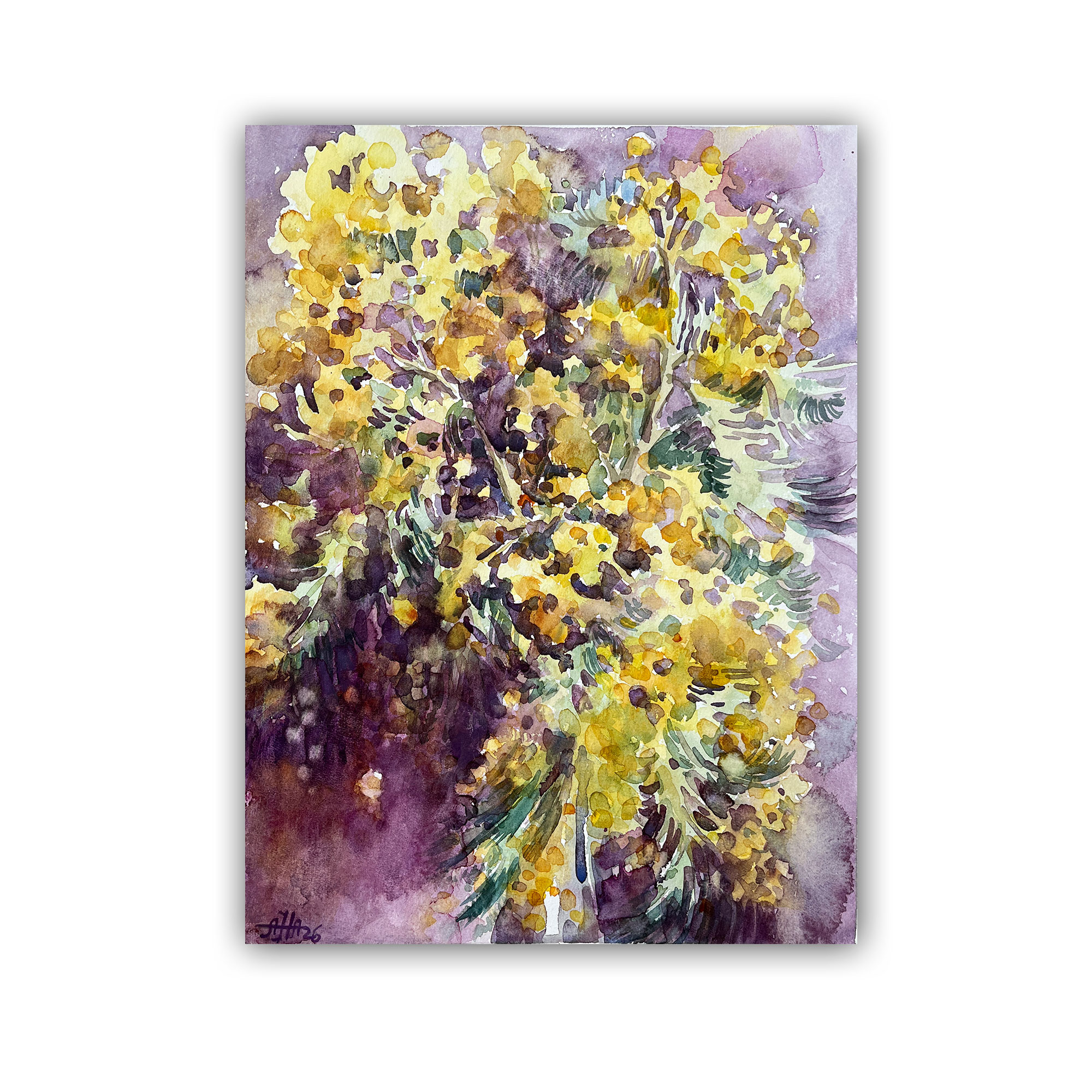 Картина "Мимоза на лиловом"