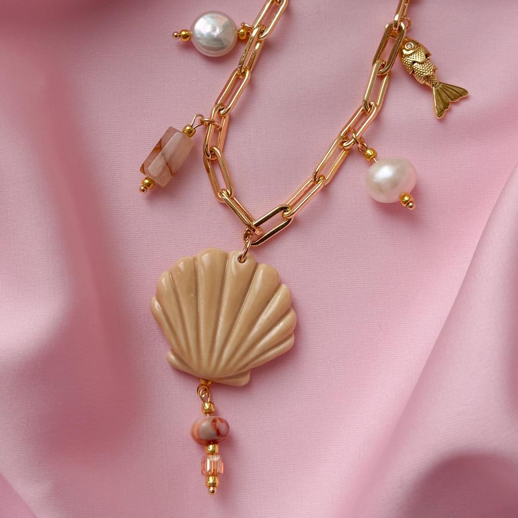 КОЛЬЕ "РАКУШКА" НА ЦЕПОЧКЕ