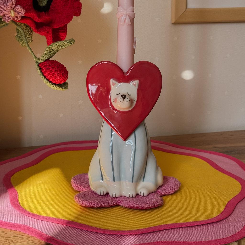 ПОДСВЕЧНИК "КОТ В ГОЛУБОМ"