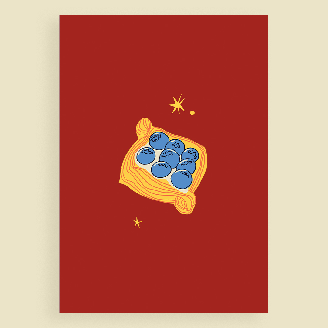 Открытка Дениш с голубикой