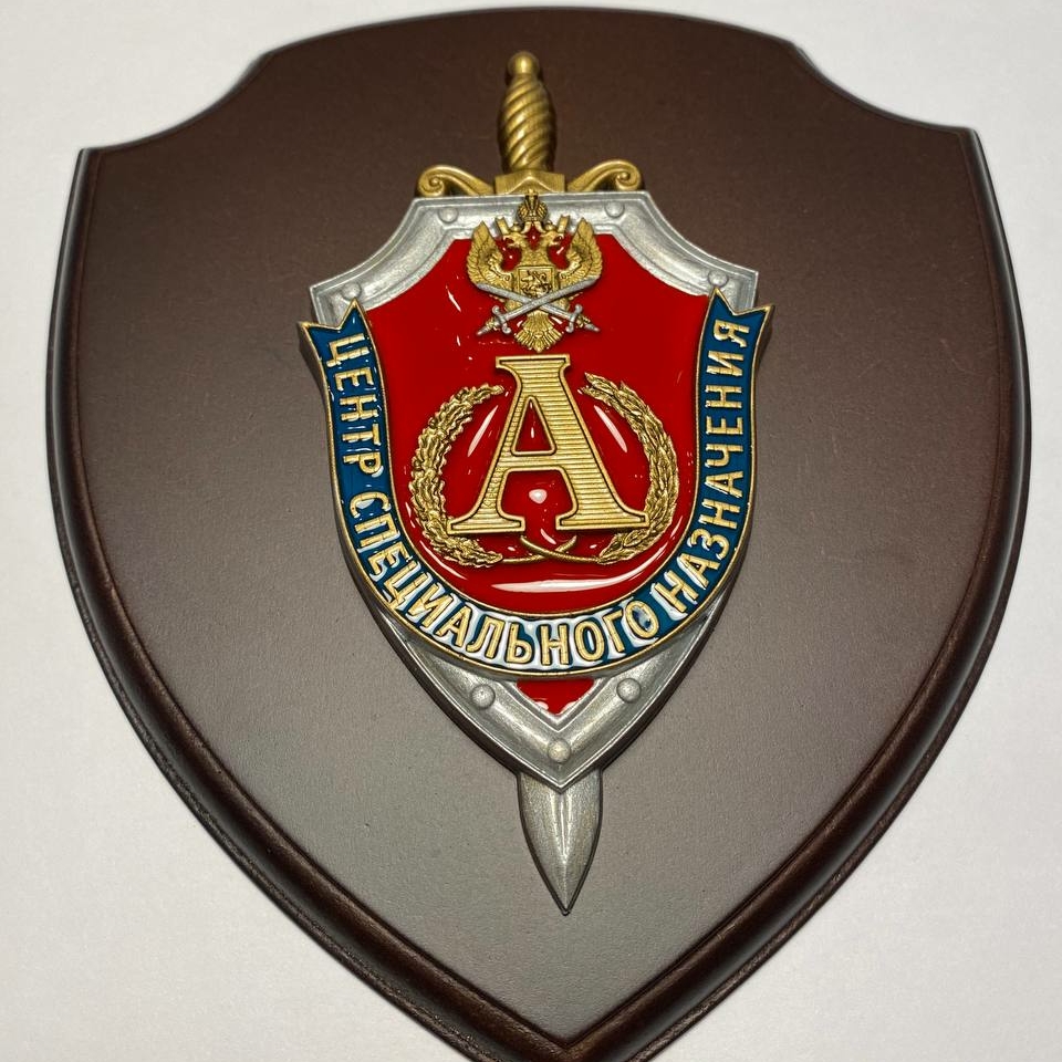 Плакетка ЦСН Альфа ФСБ РФ (Щит) 16х14 см