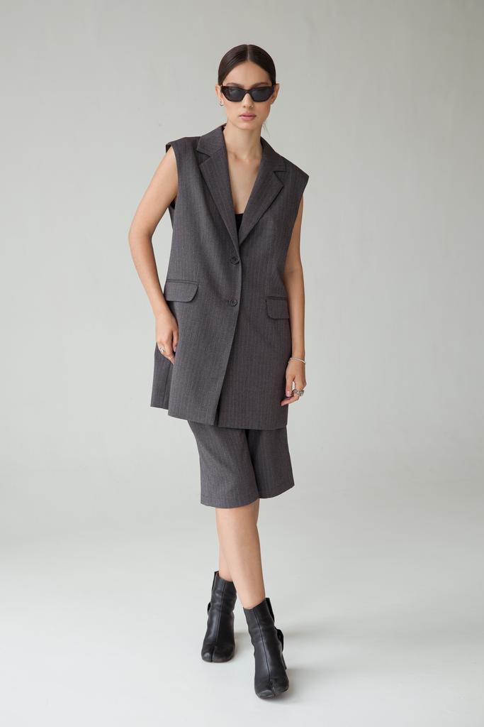Жилет SoHo серый в полоску