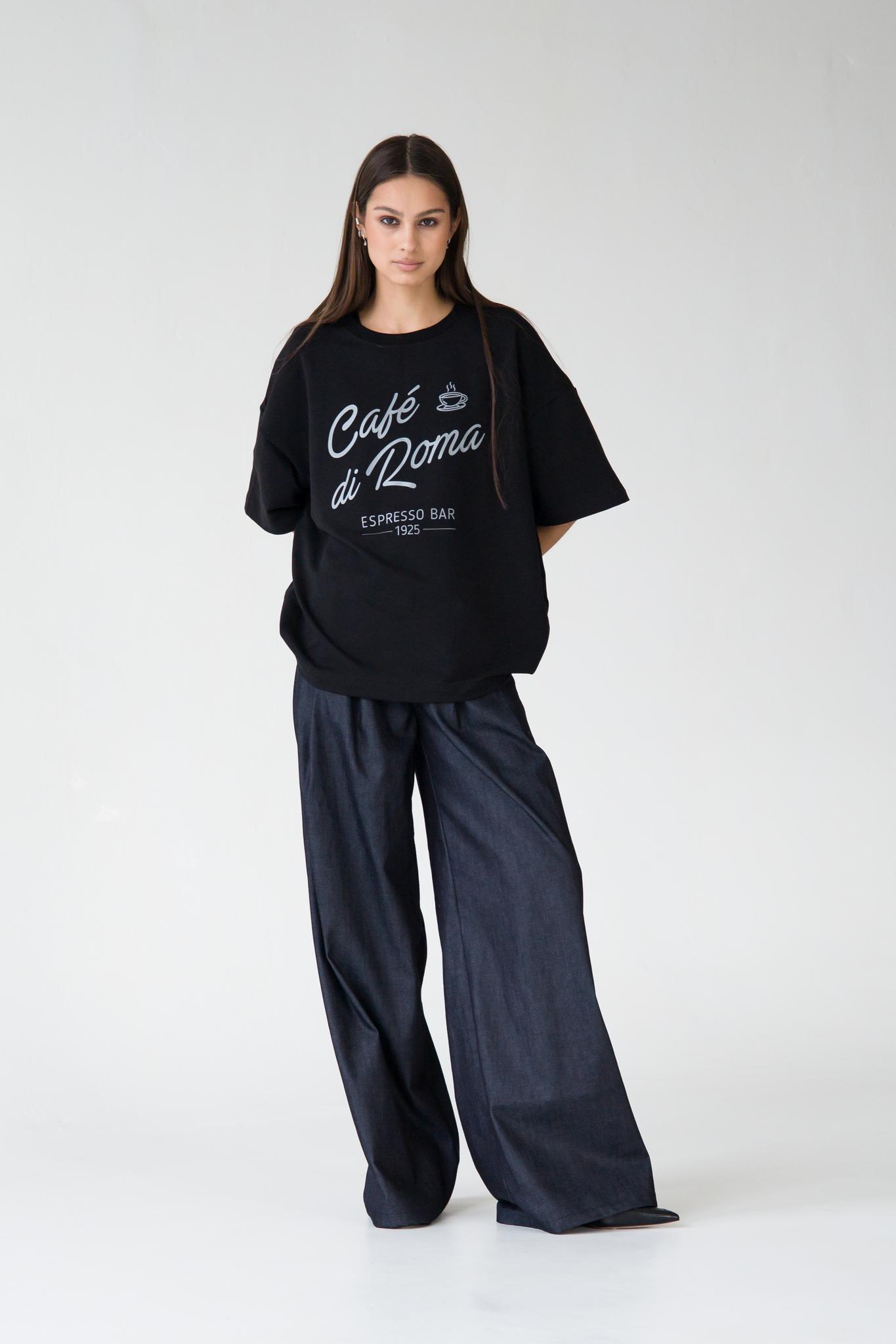 Футболка Oversize Cafe fi Roma черная