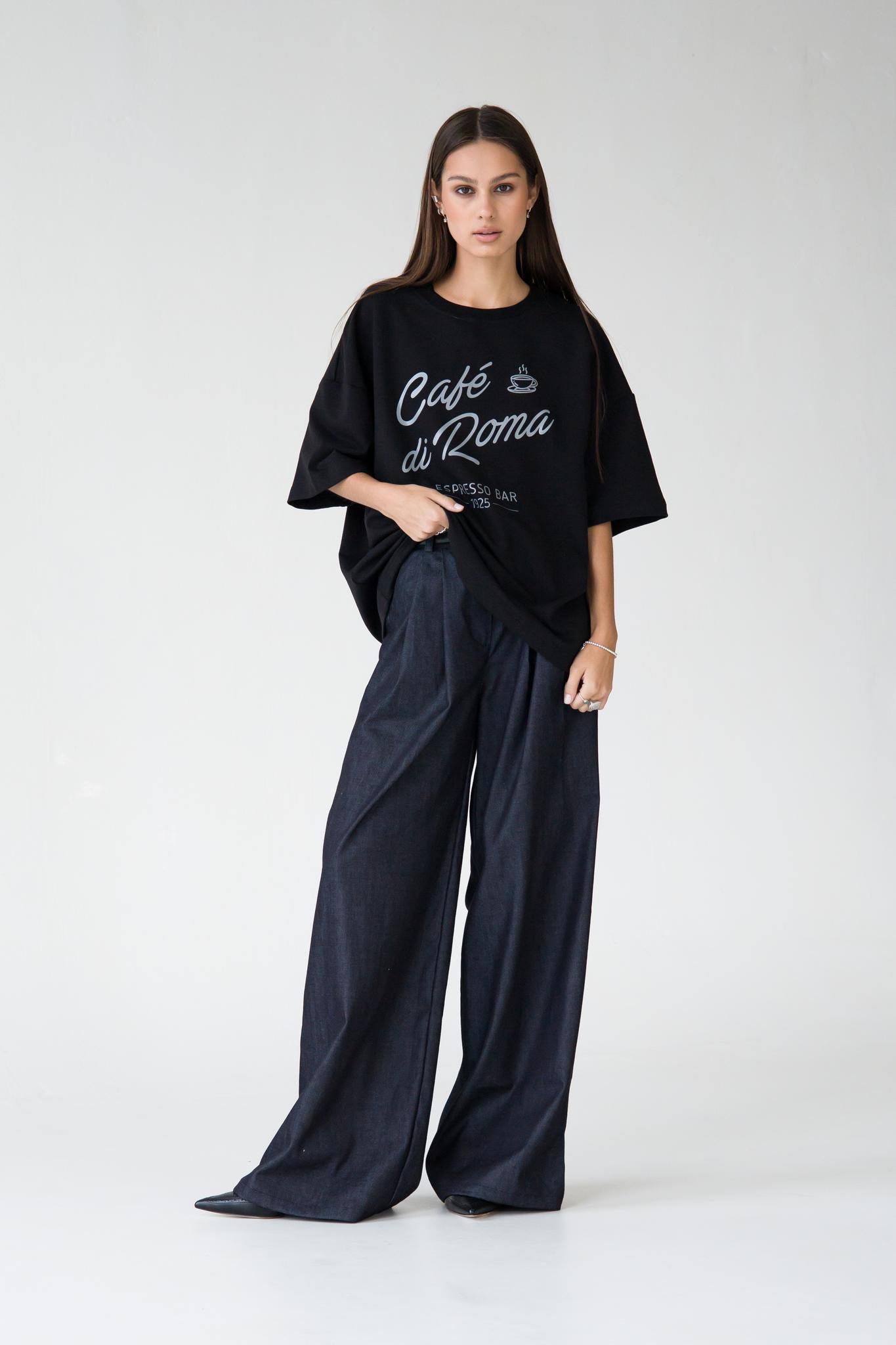 Футболка Oversize Cafe fi Roma черная