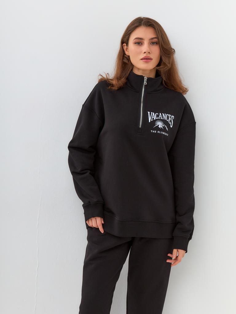 Half zip свитшот Vacance женский черный от The Elements