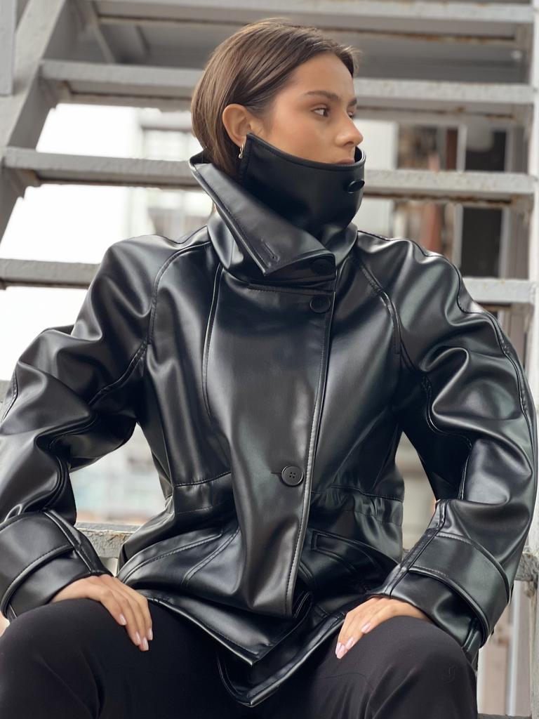 Куртка с отделкой под кожу Max