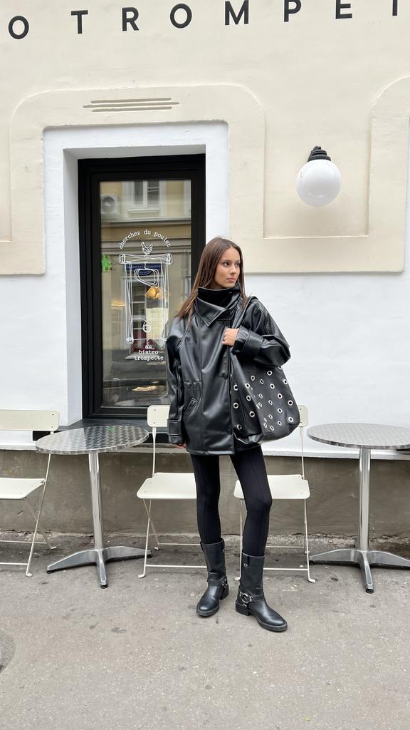 Куртка с отделкой под кожу Макс