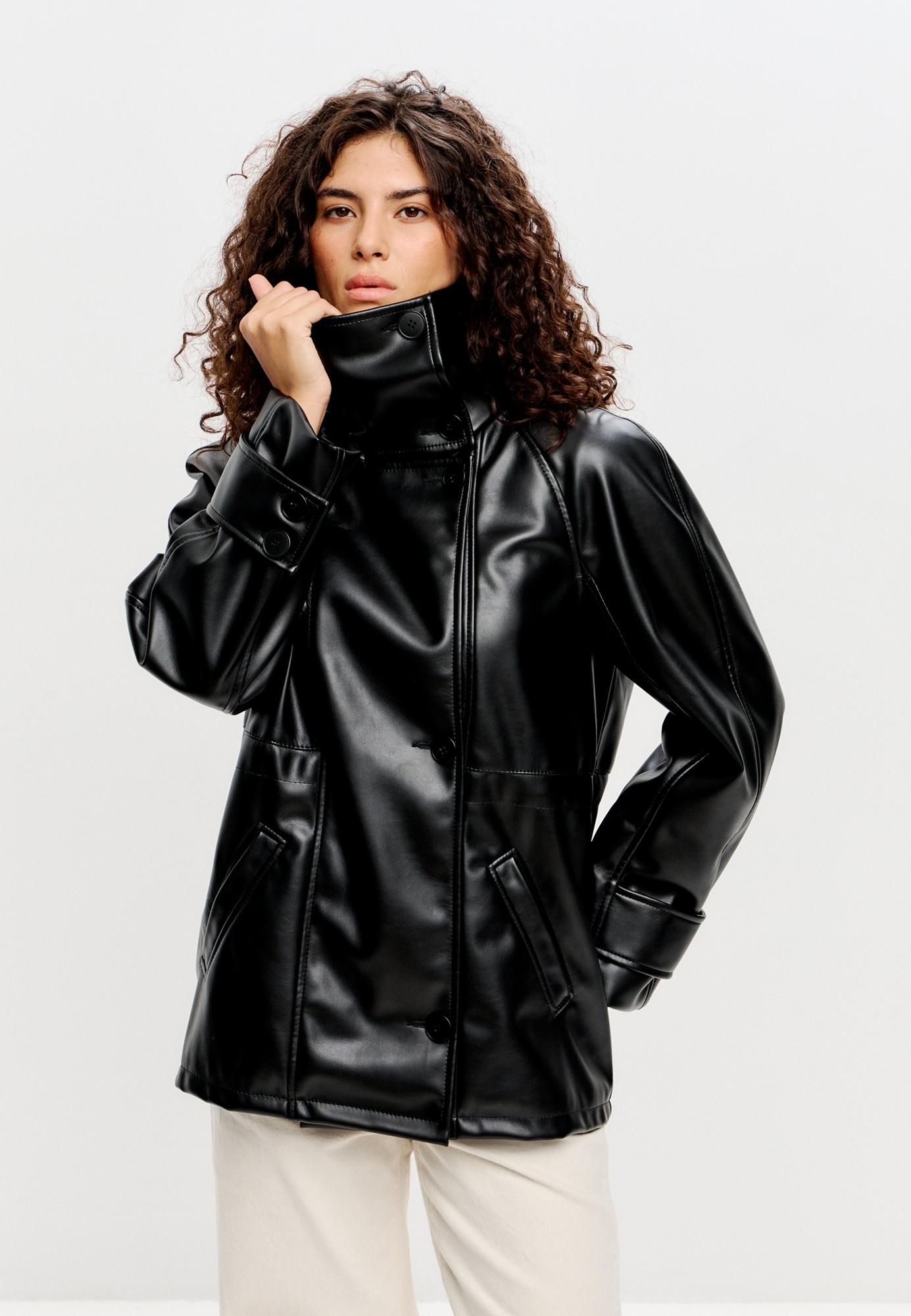 Куртка с отделкой под кожу Max