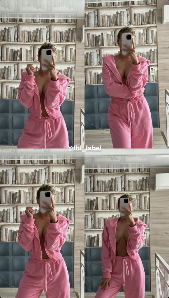 SUIT  hoodie/pants peach bubble gum