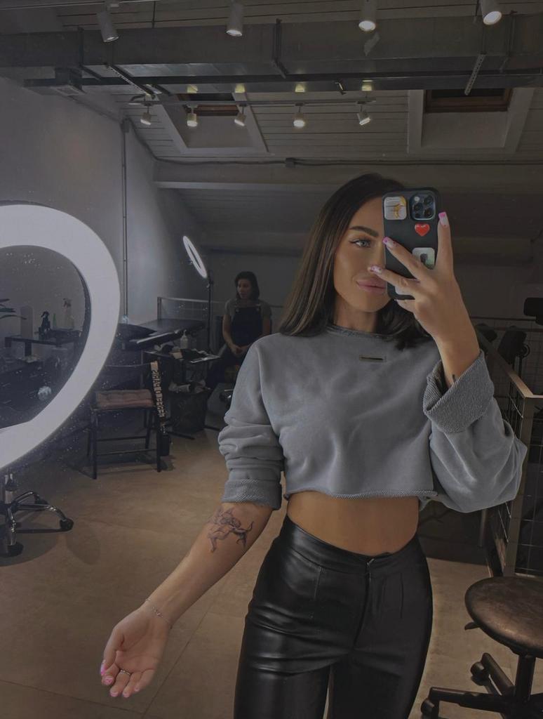 SWEATSHIRT crop grey