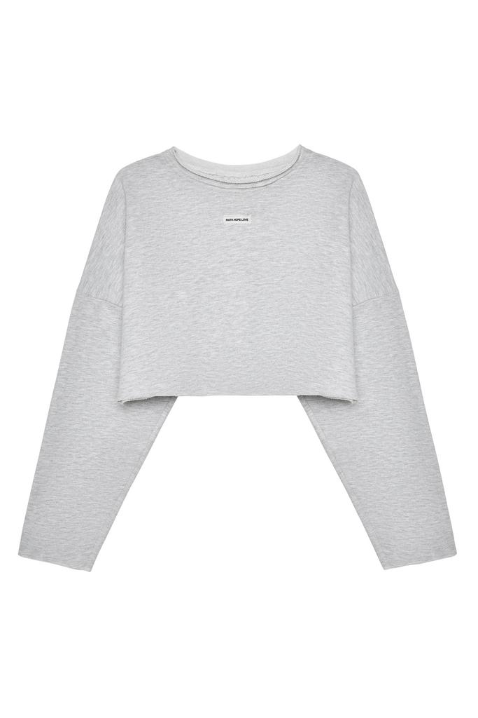 SWEATSHIRT crop melange