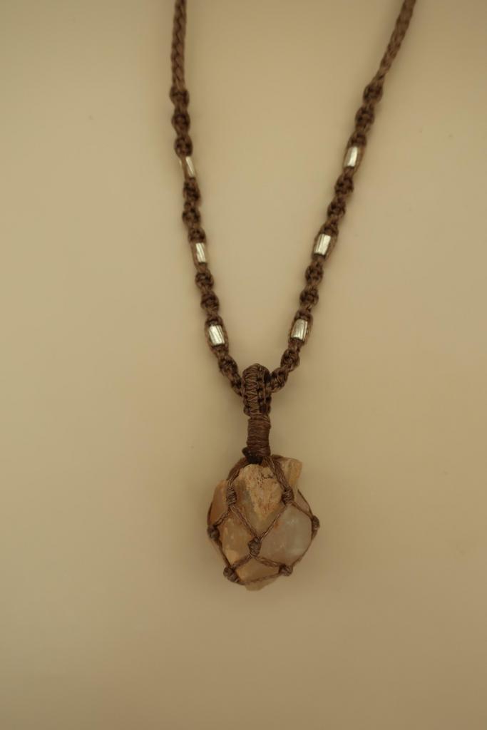 Кулон - мешочек с горным хрусталем (дикий)