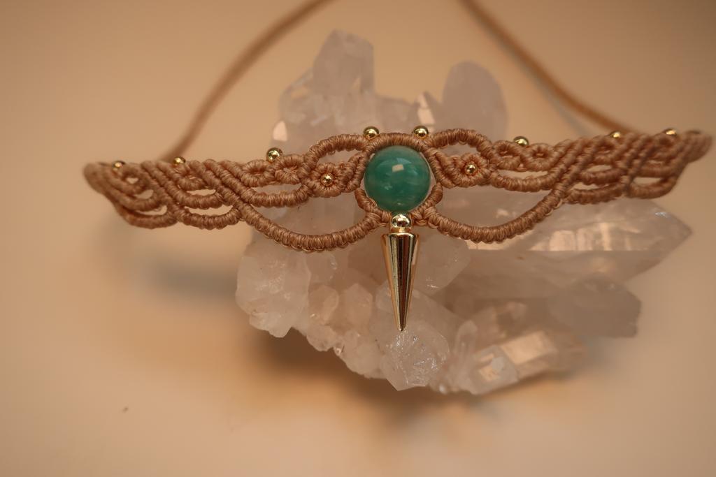 Чокер (колье) - тиара с амазонитом