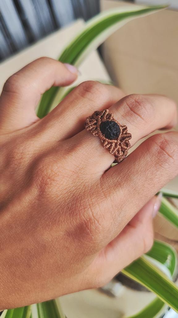 Кольцо с черной рудракшей, 17.5р