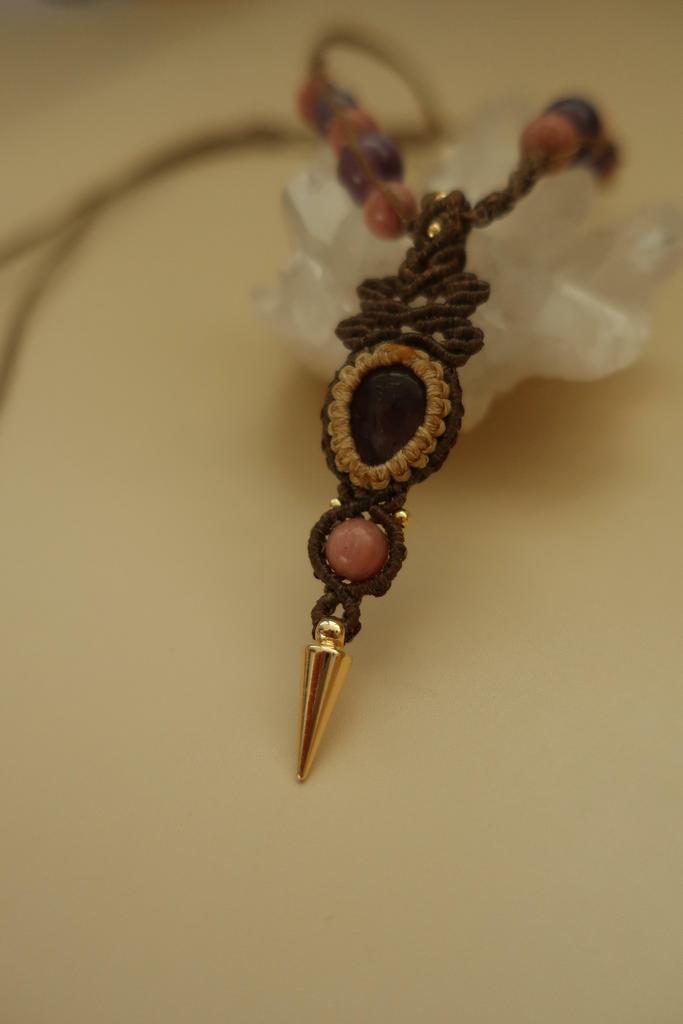 Кулон аметист и родонит