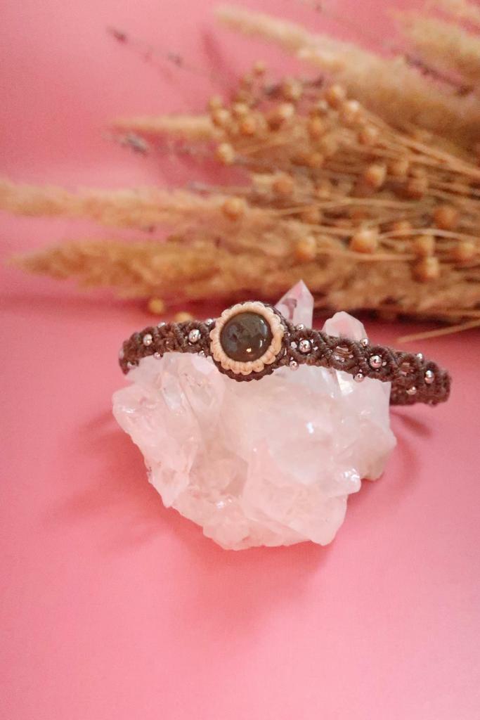 Браслет с лабрадоритом (темный)