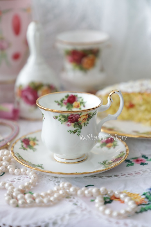 Кофейная пара Old Country Roses, Англия, Royal Albert + колокольчик в подарок!