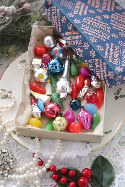 Набор елочных игрушек Малютка №37, 40шт., коробке! СССР.