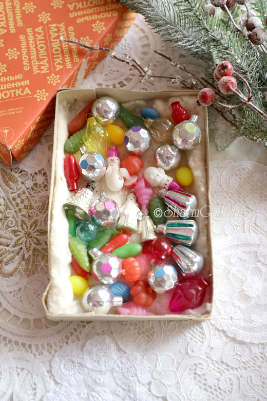 Набор елочных игрушек Малютка №36, 45шт., коробке! СССР.